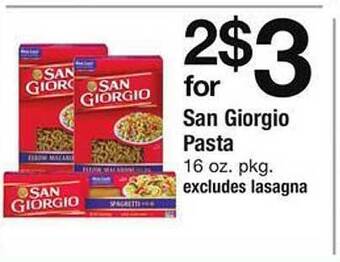 Safeway San giorgio pasta offer