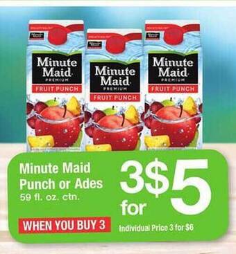 Safeway Minute maid punch or ades offer