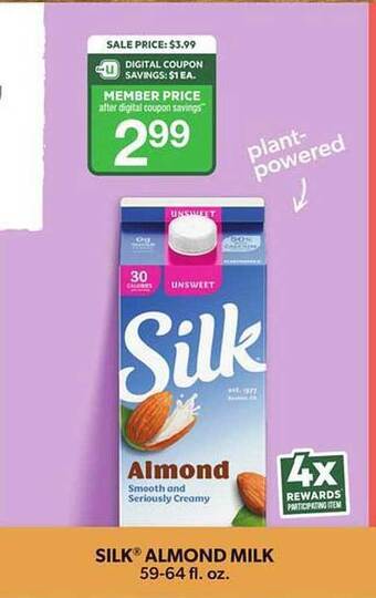Safeway Silk almond milk offer