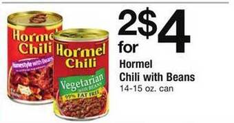 Safeway Hormel chili with beans offer