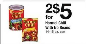 Safeway Hormel chili with no beans offer