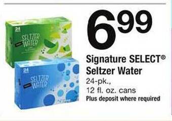 Safeway Signature select seltzer water offer