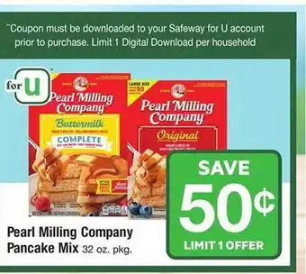 Safeway Pearl milling company pancake mix offer