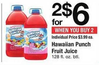 Safeway Hawaiian punch fruit juice offer