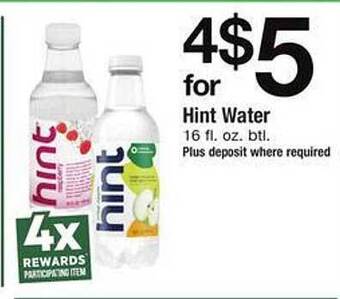 Safeway Hint water offer