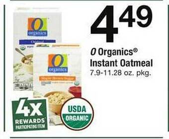 Safeway O organics instant oatmeal offer