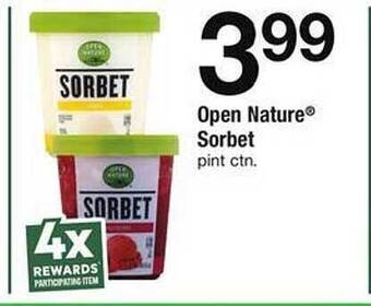 Safeway Open nature sorbet offer