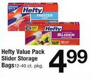 Safeway Hefty value pack slider storage bags offer