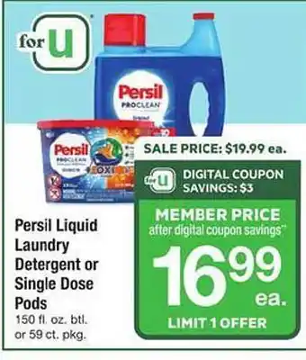 Safeway Persil liquid laundry detergent or single dose pods offer