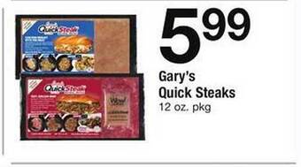 Safeway Gary's quick steaks offer