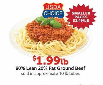 Fareway 80% lean 20% fat ground beef offer