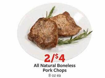 Fareway All natural boneless pork chops offer