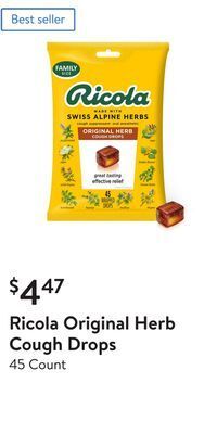Walmart Ricola original herb cough drops offer