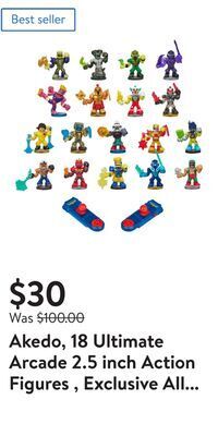 Walmart Akedo, 18 ultimate arcade 2.5 inch action figures , exclusive all star collector pack, boys, ages 6+ offer