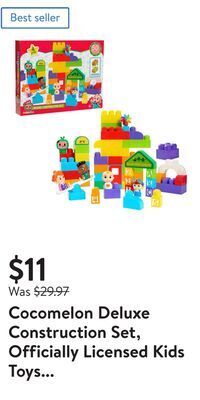 Walmart Cocomelon deluxe construction set, officially licensed kids toys for ages 18 month, gifts and presents offer