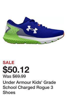 Dick's Sporting Goods Under armour kids' grade school charged rogue 3 shoes offer