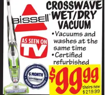 Ollie's Bissel crosswave wet/dry vacuum offer