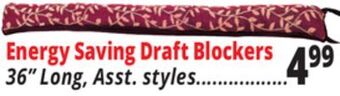 Ocean State Job Lot Energy saving draft blockers offer