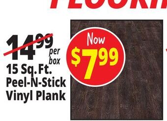 Ocean State Job Lot 15 sq.ft. peel-n-stick vinyl plank offer