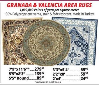 Ocean State Job Lot Granada & valencia area rugs offer