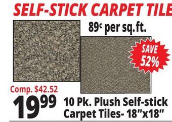 Ocean State Job Lot Self-stick carpet tile offer