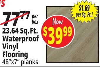Ocean State Job Lot 23.64 sq.ft. waterproof vinyl flooring offer