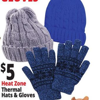 Ocean State Job Lot Heat zone thermal hats & gloves offer