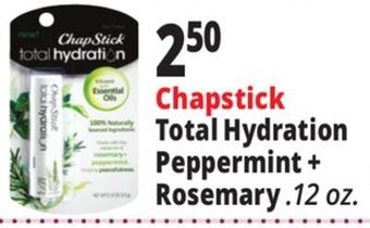 Ocean State Job Lot Chapstick total hydration peppermint + rosemary offer