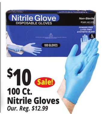 Ocean State Job Lot 100 ct. nitrile gloves offer