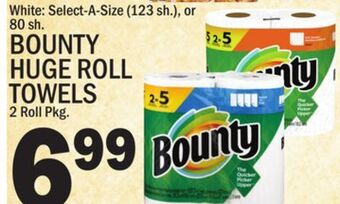 C Town Bounty huge roll towels 2 roll pkg. offer