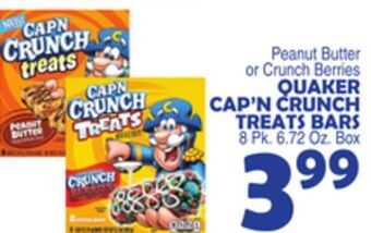 Bravo Supermarkets Quaker cap'n crunch treats bars offer