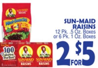 Bravo Supermarkets Sun-maid raisins offer