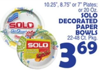 Bravo Supermarkets Solo decorated paper bowls 22-48 ct. pkg. offer