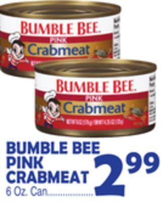 Bravo Supermarkets Bumble bee pink crabmeat offer