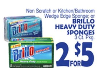 Bravo Supermarkets Brillo heavy duty sponges offer