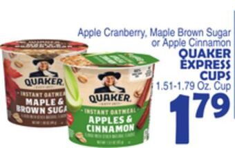 Bravo Supermarkets Quaker express cups offer