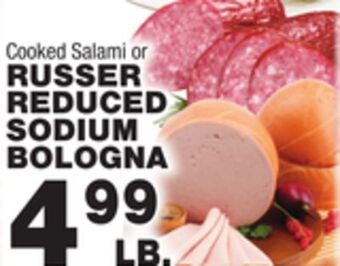 Bravo Supermarkets Russer reduced sodium bologna offer