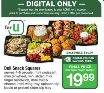 ACME Deli snack squares offer