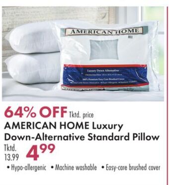 Boscov's American home luxury down-alternative standard pillow offer