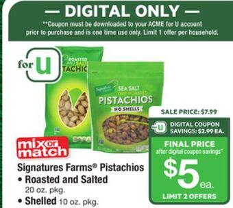 ACME Signatures farms® pistachios offer