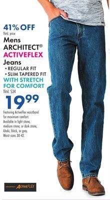 Boscov's Mens architect® activeflex jeans offer
