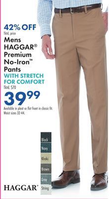 Boscov's Mens haggar® premium no-iron™ pants offer