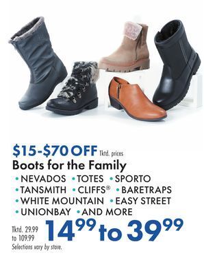Boscov's Boots for the family offer