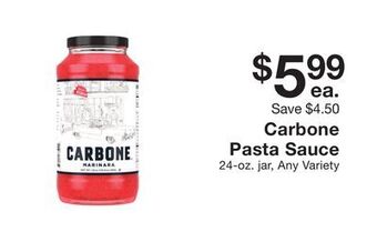 Fairway Store Market Carbone pasta sauce offer