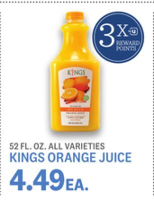 Kings Food Markets Kings orange juice offer
