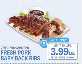 Kings Food Markets Fresh pork baby back ribs offer