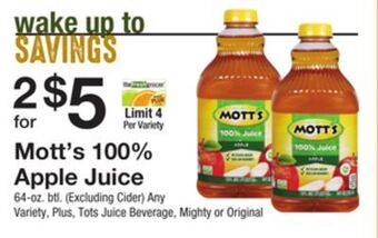 The Fresh Grocer 100% apple juice offer