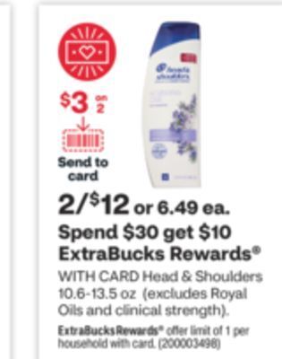 CVS Head & shoulders 10.6-13.5 oz offer
