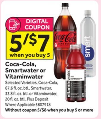 Stop&Shop Coca-cola, smartwater or vitaminwater offer