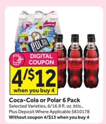 Stop&Shop Coca-cola or polar 6 pack offer